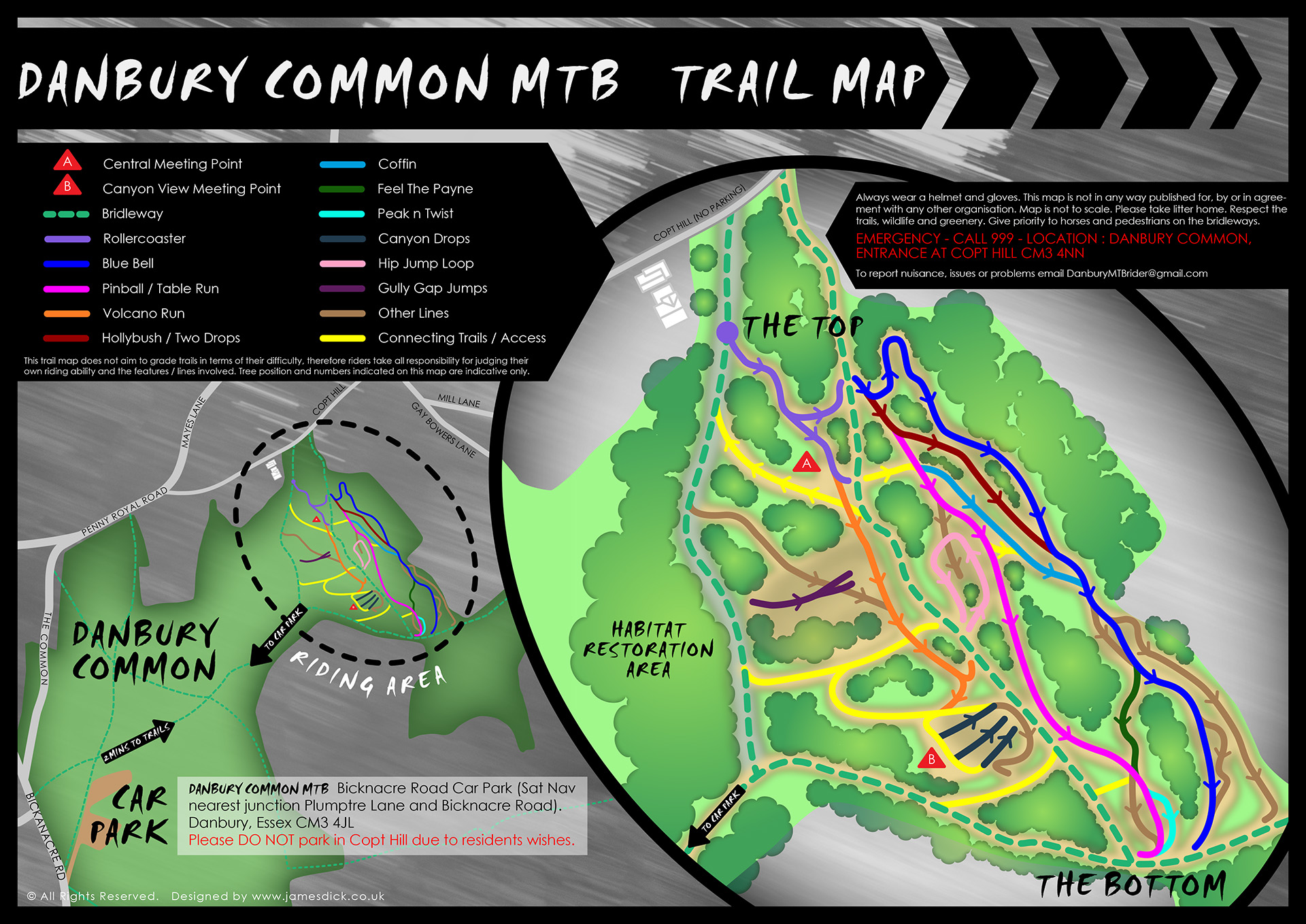 Danbury Common MTB trail map 007 highest